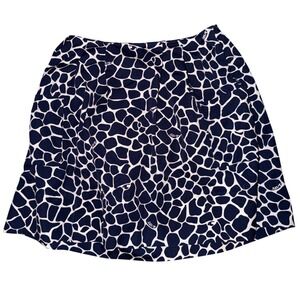 Lilly Pulitzer Giraffe Print Skirt Navy White Size 8 A-Line